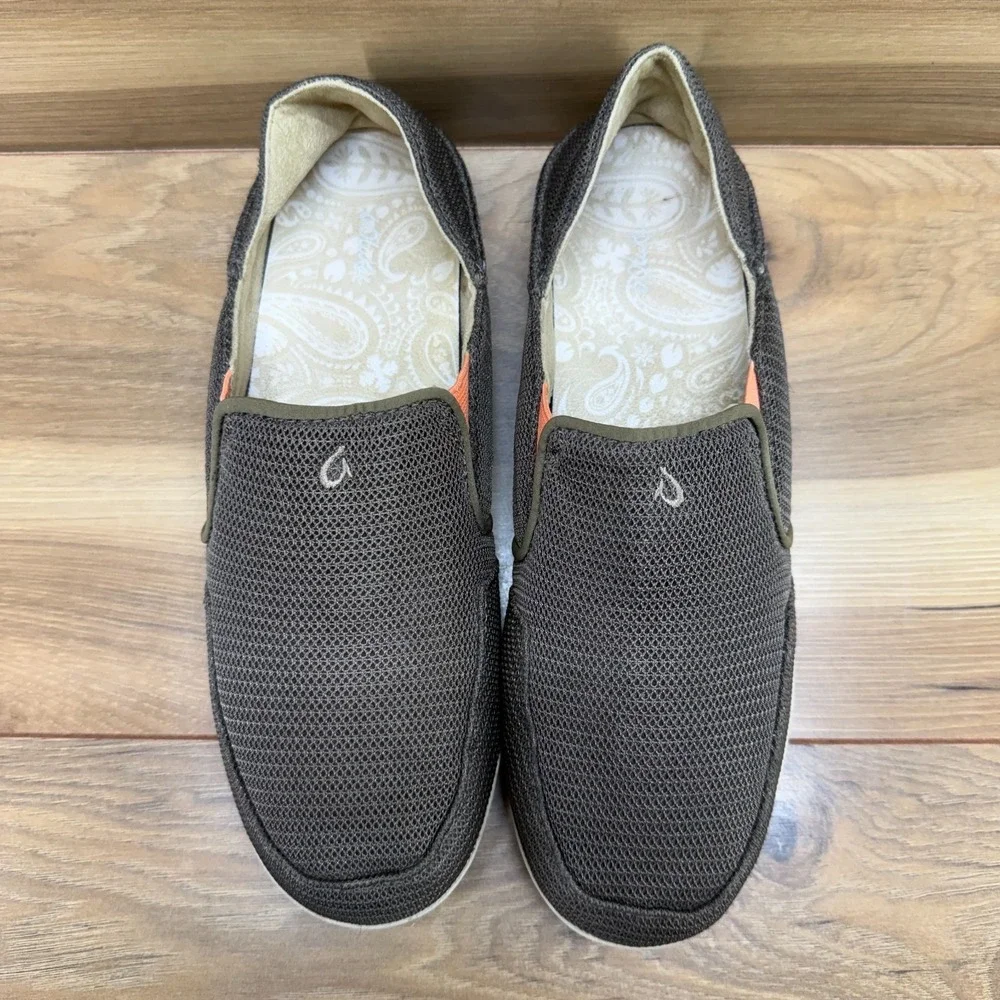 Olukai Wailua Mesh Brown Slip On Flats Womens 8 Comfort Walking Travel Everyday